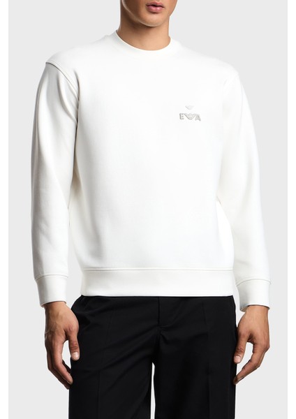 Logo Işlemeli Streç Pamuklu Regular Fit Bisiklet Yaka Sweat Erkek Sweat EM002919 AF10013 U0003