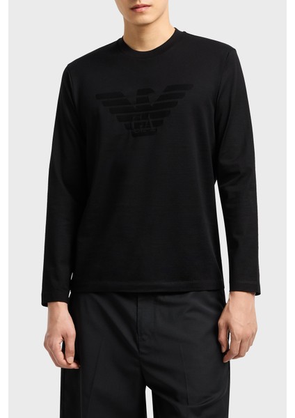 Jakarlı Logo Baskılı Pamuklu Regular Fit Bisiklet Yaka Sweat Erkek Sweat 8N1TD7 1jgyz 0022