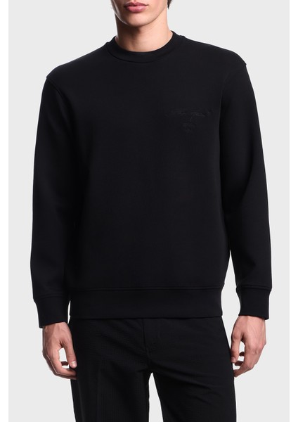 Logo Işlemeli Streç Pamuklu Regular Fit Bisiklet Yaka Sweat Erkek Sweat EM002906 AF10013 MC352