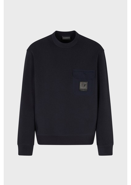 Streç Pamuklu Regular Fit Tek Cepli Bisiklet Yaka Sweat Erkek Sweat EM002925 AF10013 UB118