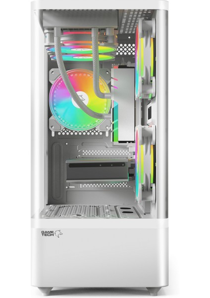 Intense Beyaz Tuş Kontrollü Rgb 5X120 mm Fan Özel Tak Çıkar Vidasız Kapaklar MATX Gaming Kasa modelleri