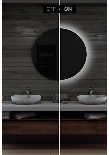 Yuvarlak Gün Işığı Ledli Banyo ve Makyaj Aynası 40-100 cm Sarı modelleri
