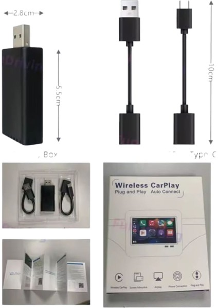 Kablosuz Carplay Adaptörü, Dongle Araba Kablosuz Carplay, Apple Carplay Kablosuz 5ghz Wifi Bluetooth Bağlantı Adaptörü Çevirici Arabalar Için