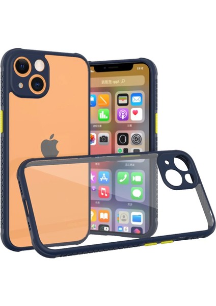 Iphone 13 Mini Kılıf Miami Şeffaf Silikon - Lacivert Arbkd