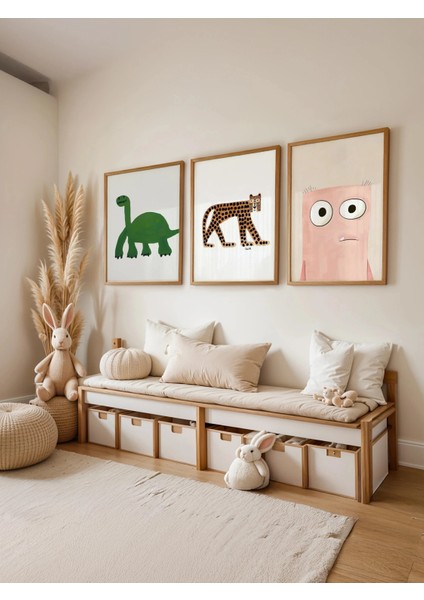 Pink Monster – Eğlenceli Çocuk Posteri – 50X70 cm | Çerçevesiz modelleri