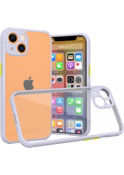 Iphone 13 Mini Kılıf Miami Şeffaf Silikon - Lila Arbkd