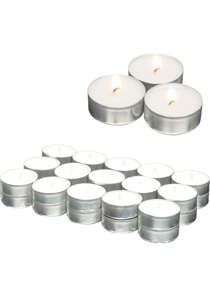 Beyaz Küçük Yuvarlak Tealight Mum 10'lu Set, Sıcak Atmosferler Için Ideal