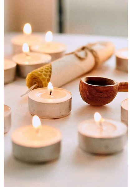Beyaz Küçük Yuvarlak Tealight Mum 10'lu Set, Sıcak Atmosferler Için Ideal fırsatları