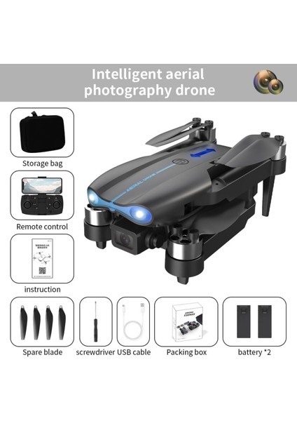 Çift Kamera ve Bataryalı Drone Uzaktan Kumandalı App Destekli Quadcopter Tek Tuş Ile Iniş Kalkış