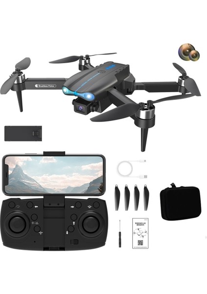 Çift Kamera ve Bataryalı Drone Uzaktan Kumandalı App Destekli Quadcopter Tek Tuş Ile Iniş Kalkış