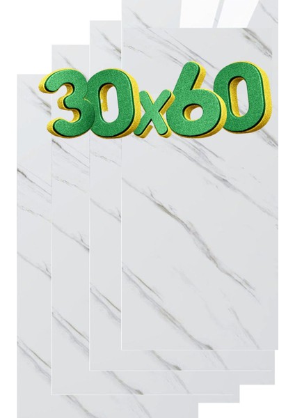 30X60CM Beyaz Mermer Desenli Kendinden Yapışkanlı Duvar Paneli, 4 Adet fırsatları