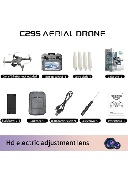 Gps Li Drone Ekranlı Uzaktan Kumanda App Destekli Quadcopter Brushless Motor 4K Kamera