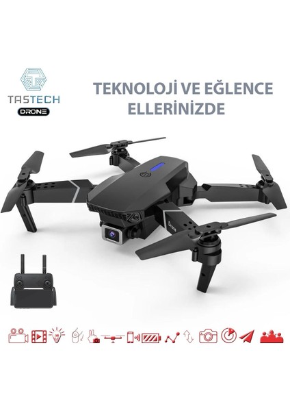 720P Kameralı Drone E88 Katlanabilir Uzaktan Kumandalı App Destekli Quadcopter fırsatları
