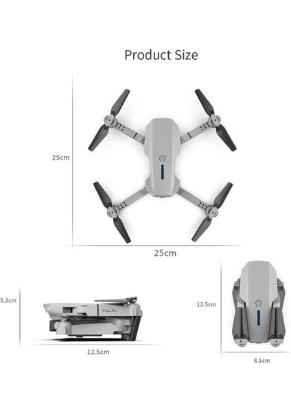 720P Kameralı Drone E88 Katlanabilir Uzaktan Kumandalı App Destekli Quadcopter