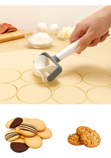 Döner Başlıklı Kurabiye ve Hamur Kesici Rulo – Pratik Mutfak Aparatı