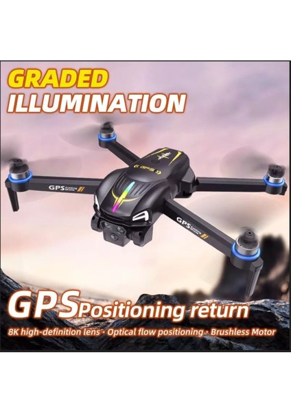 Gps Li Drone Ekranlı Uzaktan Kumanda App Destekli Quadcopter Brushless Motor 4K Kamera