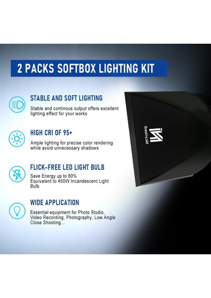 Aydınlatma Kiti, Niceveedi 2'li Paket 16'' x 16'' modelleri