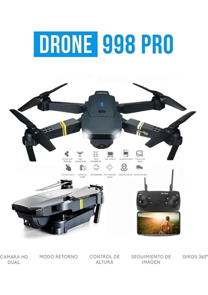998 Pro Drone Uzaktan Kumandalı Kameralı Quadcopter Katlanabilir Mini Işıklı Drone fiyatları