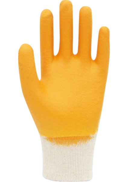 Kn1 Pamuk Nitril Eldiven Sarı Iş Eldiveni 9 Numara L