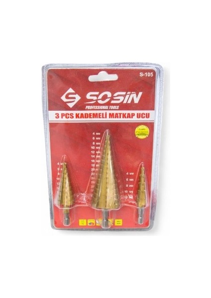 3 Parça Kademeli Matkap Ucu Seti