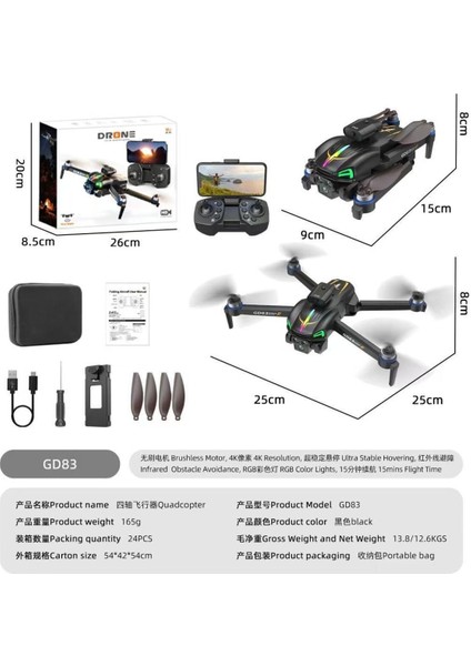 Çift Kamera ve Bataryalı Drone Uzaktan Kumandalı App Destekli Quadcopter Tek Tuş Ile Iniş Kalkış