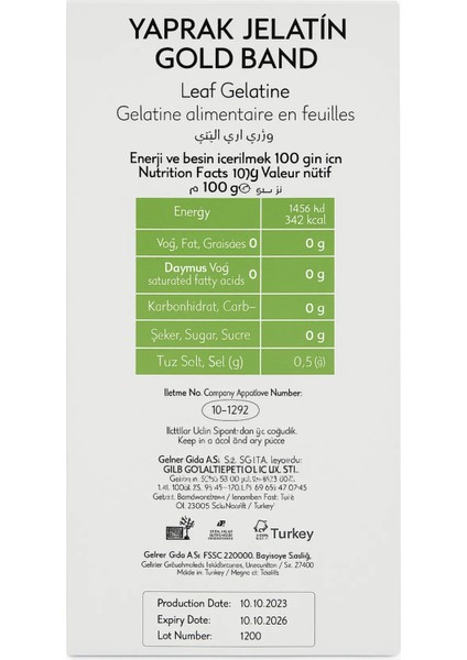 Yaprak Jelatin 1000G Helal Sertifikalı fırsatları