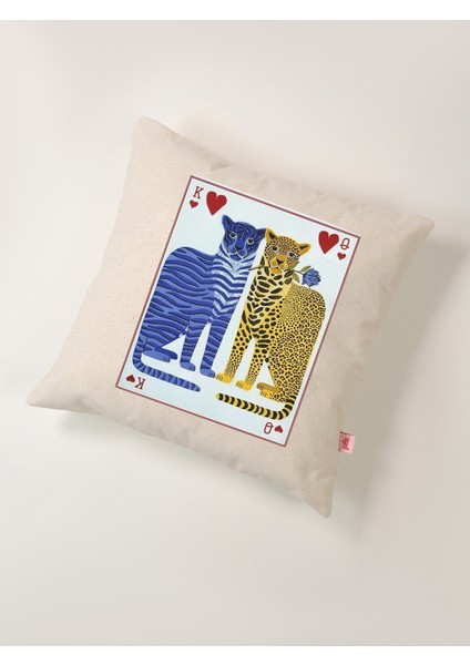 KING & QUEEN - Maça Sinek Leopar Baskı Kırlent Kılıfı fiyatları