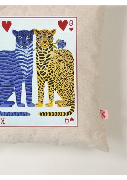 KING & QUEEN - Maça Sinek Leopar Baskı Kırlent Kılıfı fırsatları