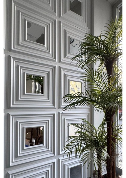 3 Boyutlu Pvc Duvar Paneli Lima, 4 Adet 50X50 Cm, Toplam 1 M², Beyaz Renk