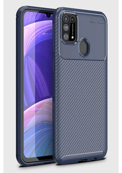 Samsung Galaxy M31 Kılıf Auto Focus Karbon Kapak - Lacivert Arbkd fiyatları