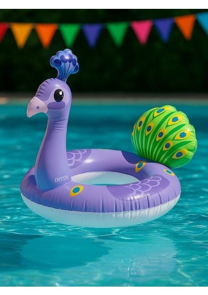 Intex Wet Set Tavus Kuşu Figürlü Çocuk Yüzme Simidi