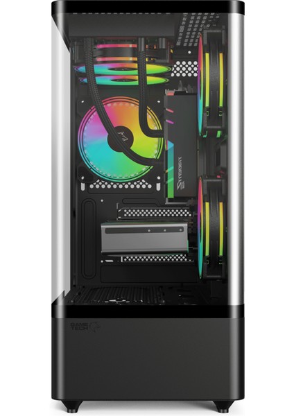 Intense Siyah Tuş Kontrollü Rgb 5X120 mm Fan Özel Tak Çıkar Vidasız Kapaklar MATX Gaming Kasa fırsatları