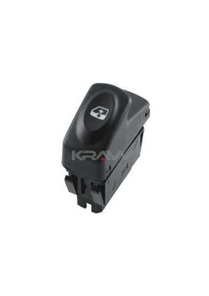 Cam Açma Düğmesi (Tekli - Siyah - 6 Pin) Kangoo Megane I Clıo