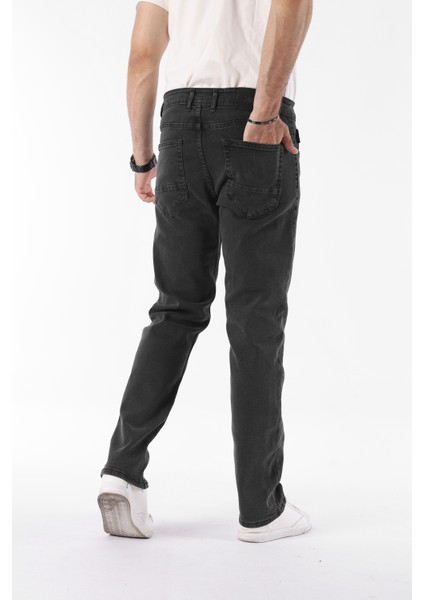 Erkek Pamuklu Yüksek Bel Bol Siyah Baggy Kot Pantolon