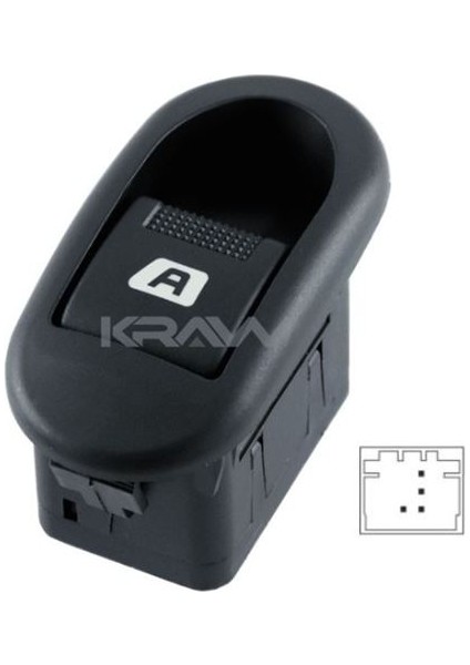 Cam Açma Düğmesi (Tekli - 4 Pin) Cıtroen C2 C3 Peugeot 1007