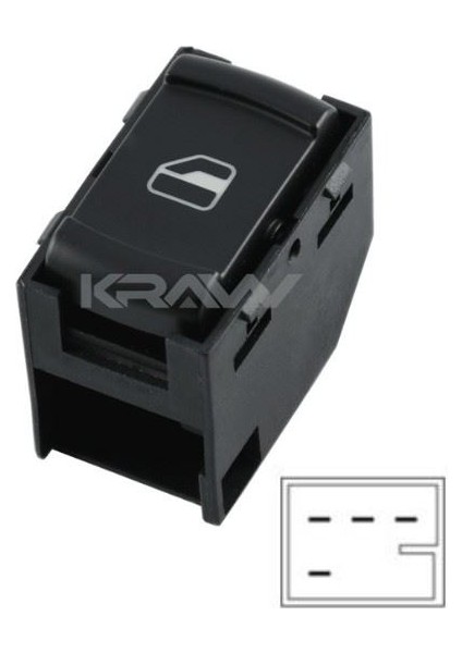 Cam Açma Düğmesi (Tekli - 4 Pin) Golf Iv Bora Passat Leon Toledo