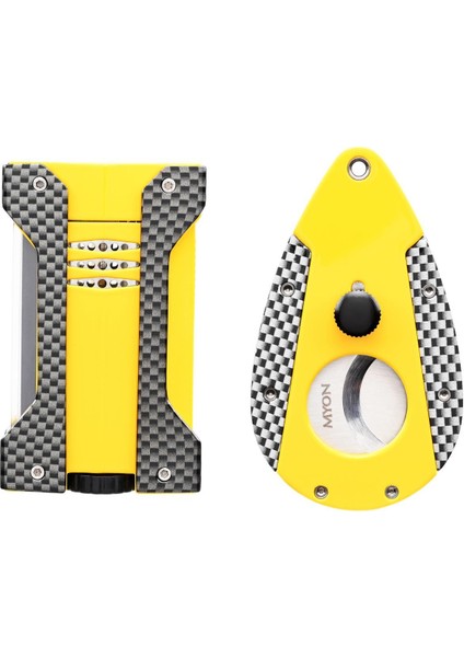 Myon Limited Puro Çakmak ve Kesici Seti Karbon Desen Sarı