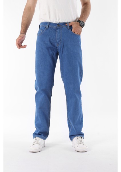 Erkek Pamuklu Yüksek Bel Bol Mavi Baggy Kot Pantolon modelleri