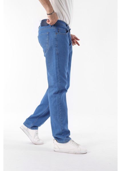 Erkek Pamuklu Yüksek Bel Bol Mavi Baggy Kot Pantolon fırsatları