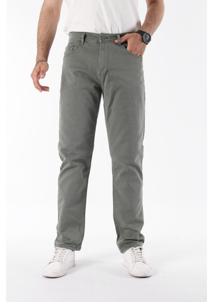 Erkek Pamuklu Yüksek Bel Bol Yeşil Baggy Kot Pantolon modelleri