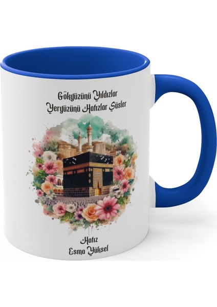 Kuran Hafızlarına Özel Porselen Kupa Bardak – Kişiye Özel, Çift Yüzlü Baskılı,