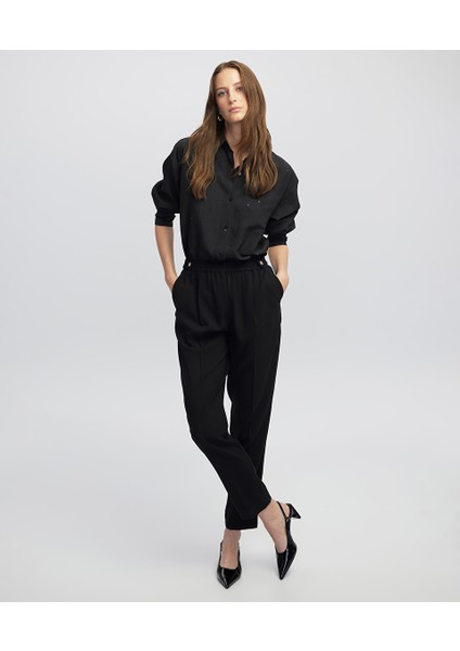 Elastik Bel Düğmeli Pantolon IW6250003148001