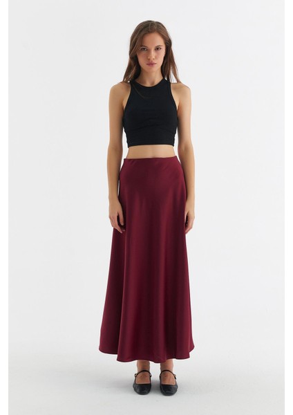 Saten Etek Bordo modelleri
