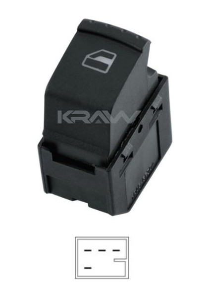 Cam Açma Düğmesi (Tekli - 4 Pin) Sharan Alhambra Galaxy (00-06) Leon Toledo