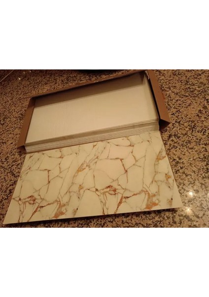 30X60CM Kendinden Yapışkanlı Mermer Desenli Duvar Paneli, Su Geçirmez, Şık ve Kolay Uygulama fırsatları