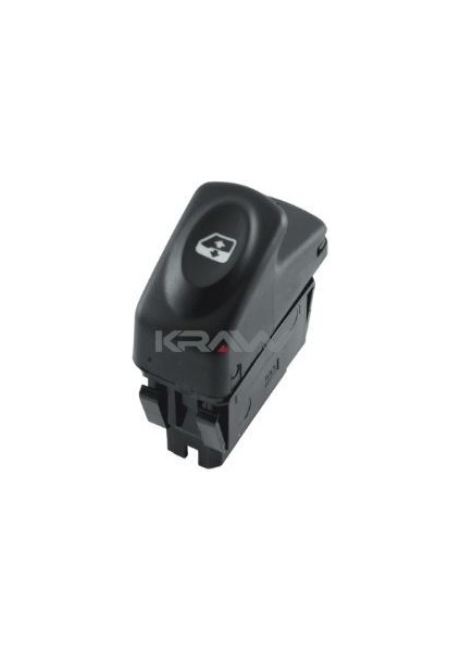 Cam Açma Düğmesi (Tekli - Siyah - 6 Pin) Kangoo Megane I Clıo