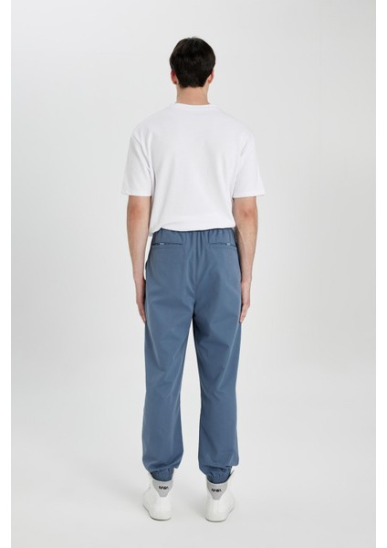 Jogger Gabardin Pantolon Regular Beli Bağcıklı Cepli Lastikli Paça B7493AX24SP