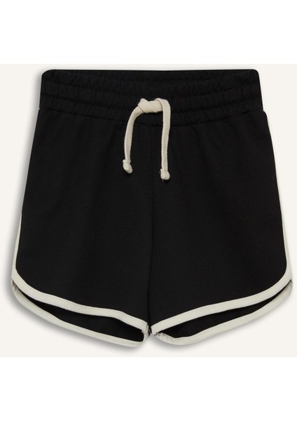 Kız Çocuk Beli Lastikli Basic Düz Şort