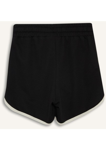 Kız Çocuk Beli Lastikli Basic Düz Şort