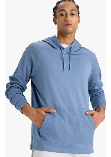Mavi DeFactoFit Standart Fit Kapüşonlu Cepli Sporcu Sweatshirt C9171AX24AU fırsatları